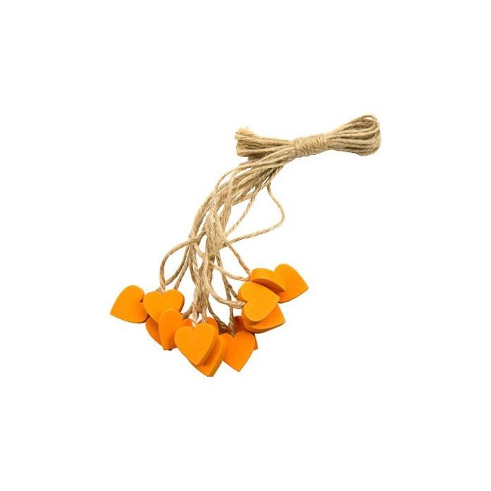 CUORE LEGNO ARANCIO CON CORDONCINO